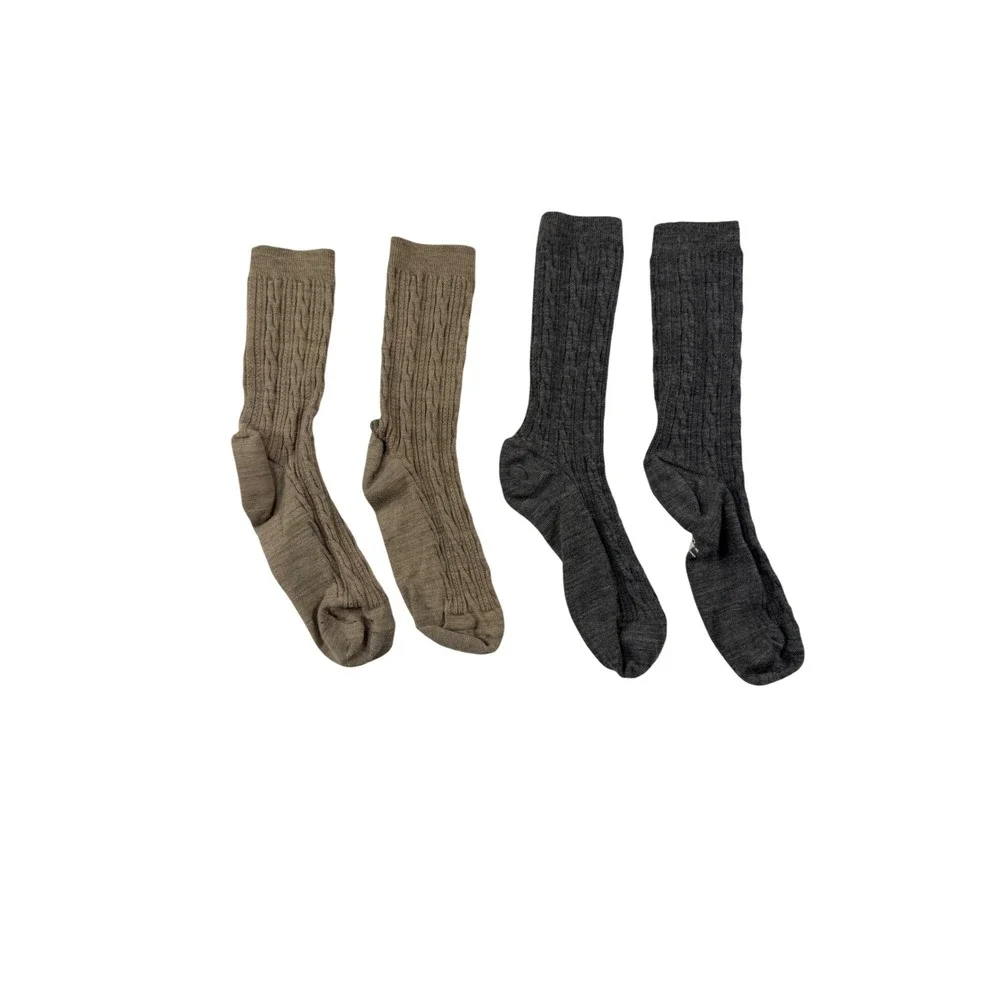 Smartwool Men's Cable Crew Socks in Brown and Charcoal